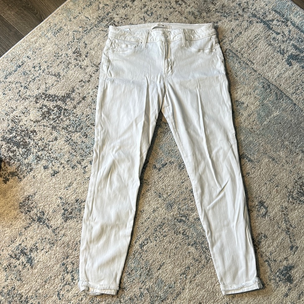 JOE’S JEANS; skinny stretch white jeans